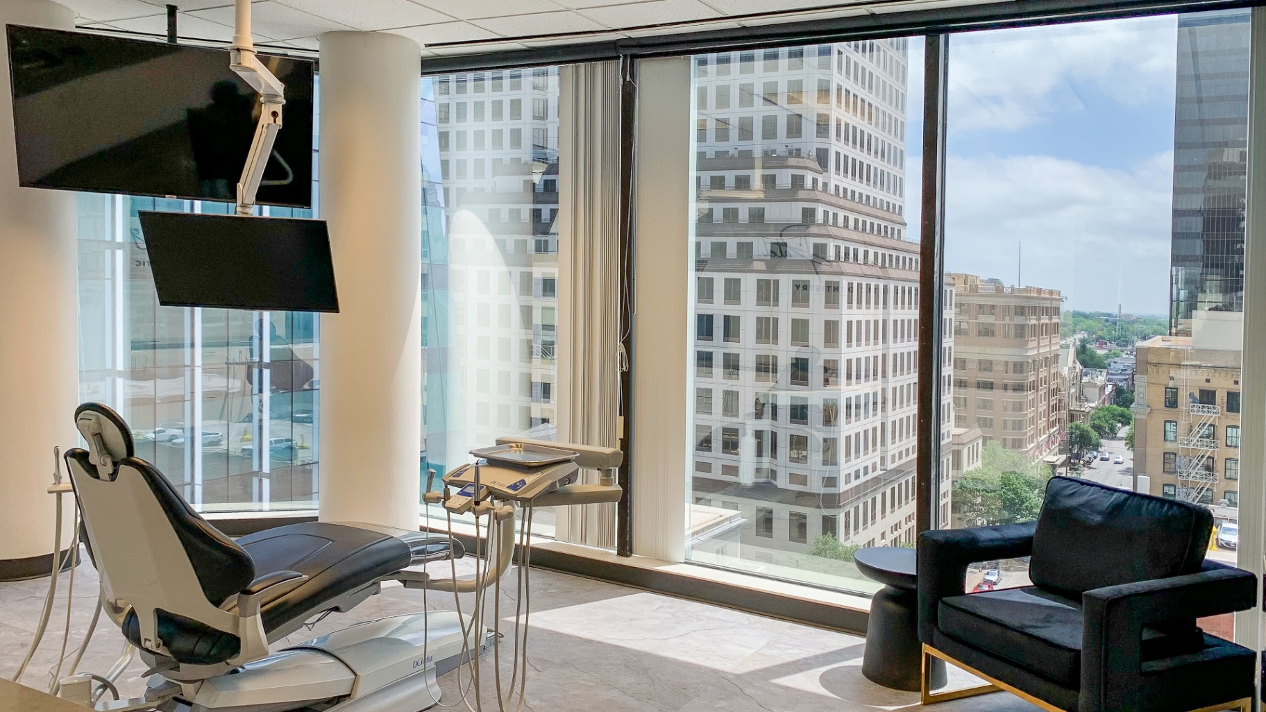 9th-floor operatory · downtown view